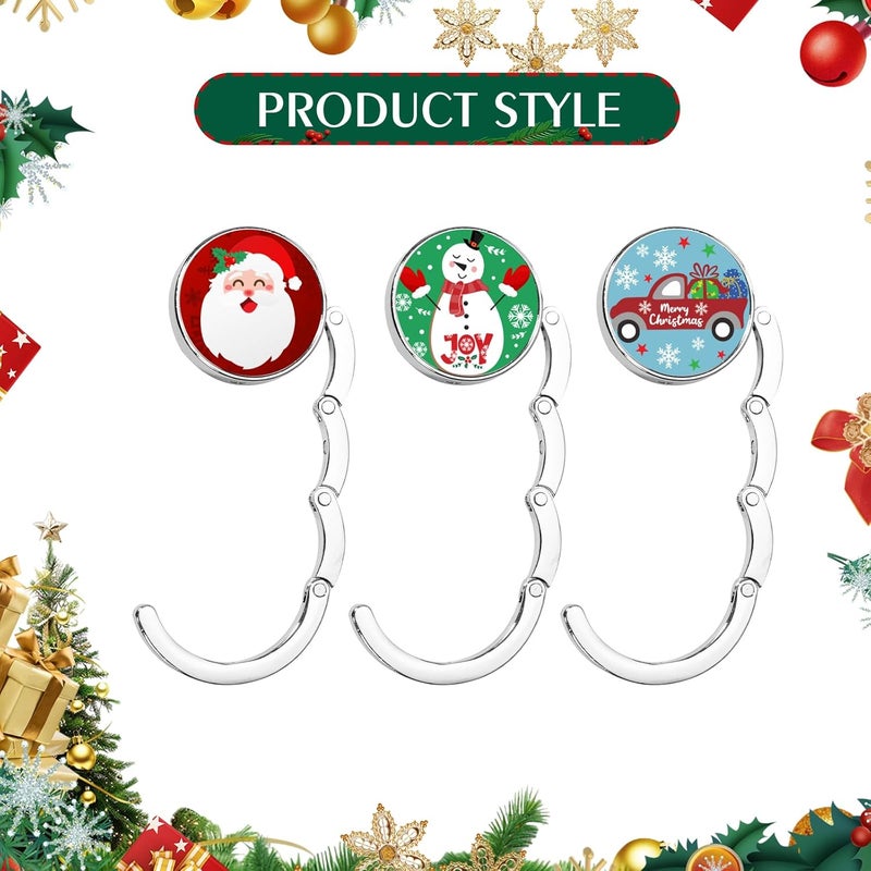BEAVOING EAVOING Christmas Stocking Holders for Mantle Set 3, Non-Slip & Foldable Mantle Hooks for Stockings Hangers Xmas Mixed Pattern for Fireplace Christmas Decor Party Decoration - Image 3